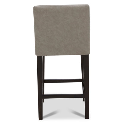 CHITA LIVING-Elijah Counter Stool ( Set of 2)-Counter Stools-Faux Leather-Stone Grey-