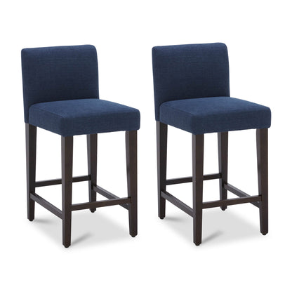 CHITA LIVING-Elijah Counter Stool ( Set of 2)-Counter Stools-Performance Fabric-Midnight Blue-