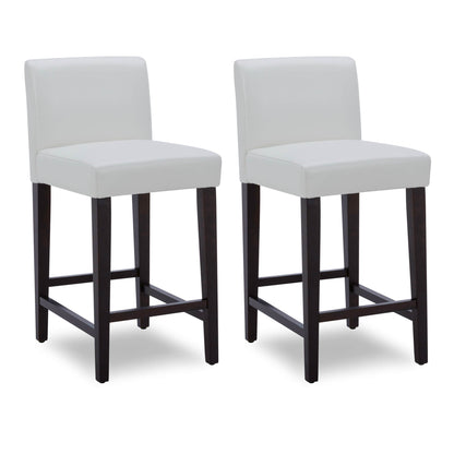 CHITA LIVING-Elijah Counter Stool ( Set of 2)-Counter Stools-Faux Leather-White-