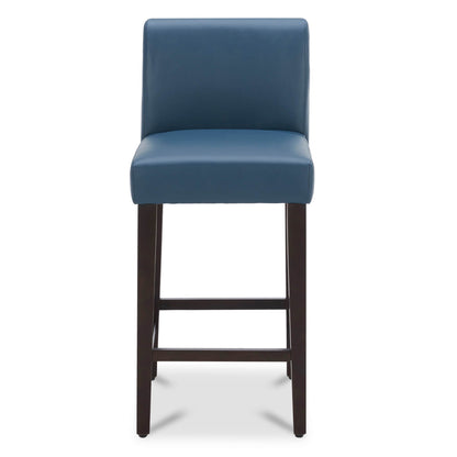 CHITA LIVING-Elijah Counter Stool ( Set of 2)-Counter Stools-Faux Leather-Dark Blue-