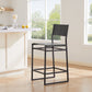 CHITA LIVING-Emmy Faux Leather Contemporary Counter Stool-Counter Stools-Individual-Black-