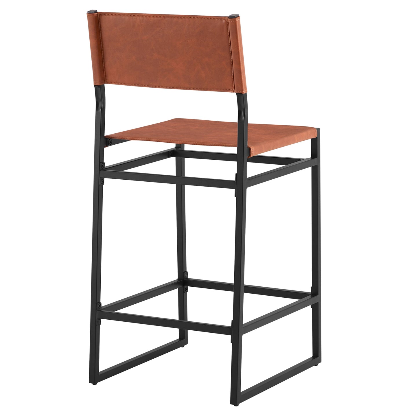 CHITA LIVING-Emmy Faux Leather Contemporary Counter Stool-Counter Stools-Individual-Brown-