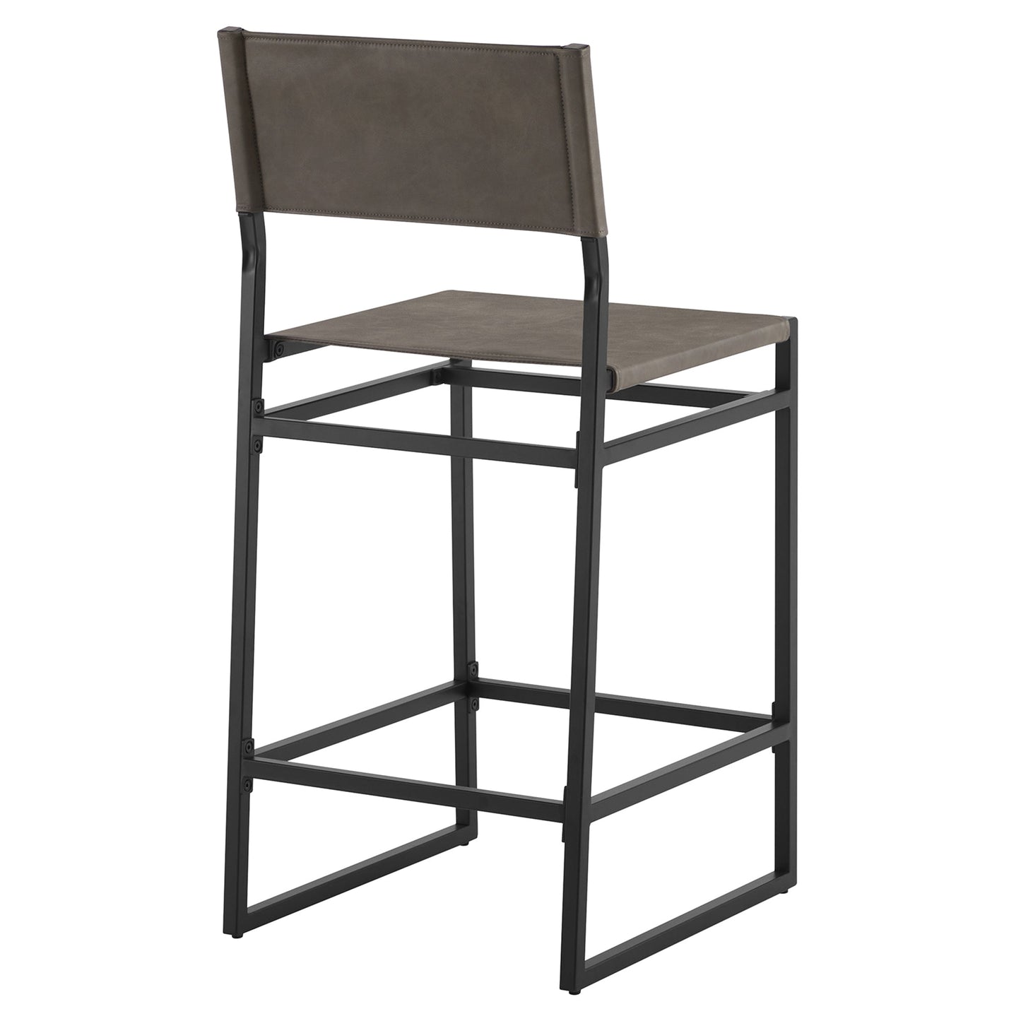 CHITA LIVING-Emmy Faux Leather Contemporary Counter Stool-Counter Stools-Individual-Gray-