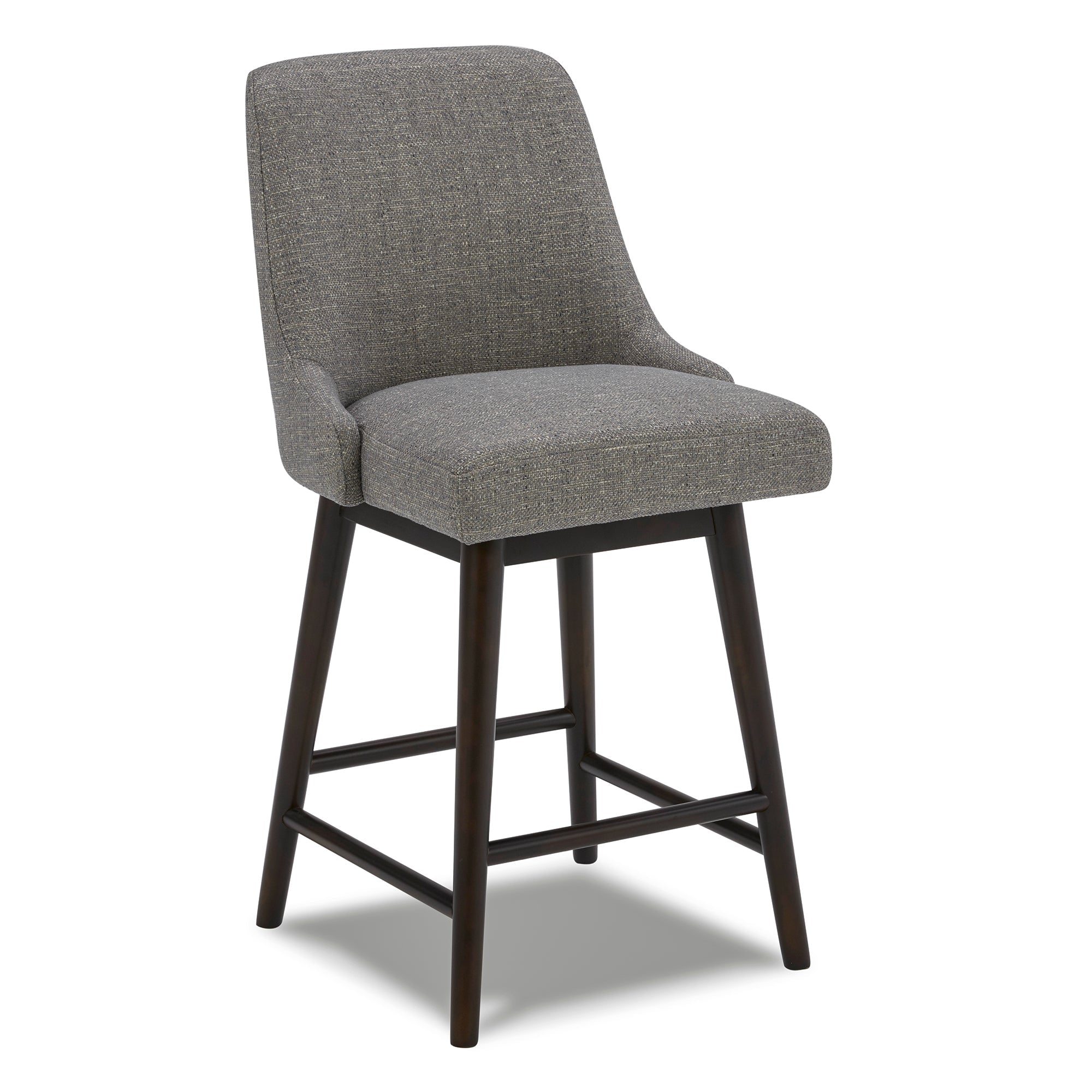 CHITA LIVING-Greyson Mid-Century Swivel Counter Stool-Counter Stools-Fabric-Fog-