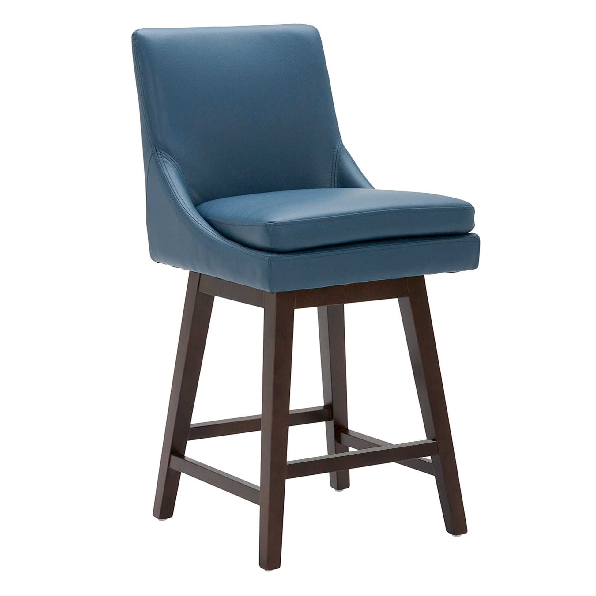 CHITA LIVING-Lissa Swivel Counter Stool 26.8''-Counter Stools-Faux Leather-Blue-