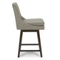 CHITA LIVING-Lissa Swivel Counter Stool 26.8''-Counter Stools-Faux Leather-Stone Gray-