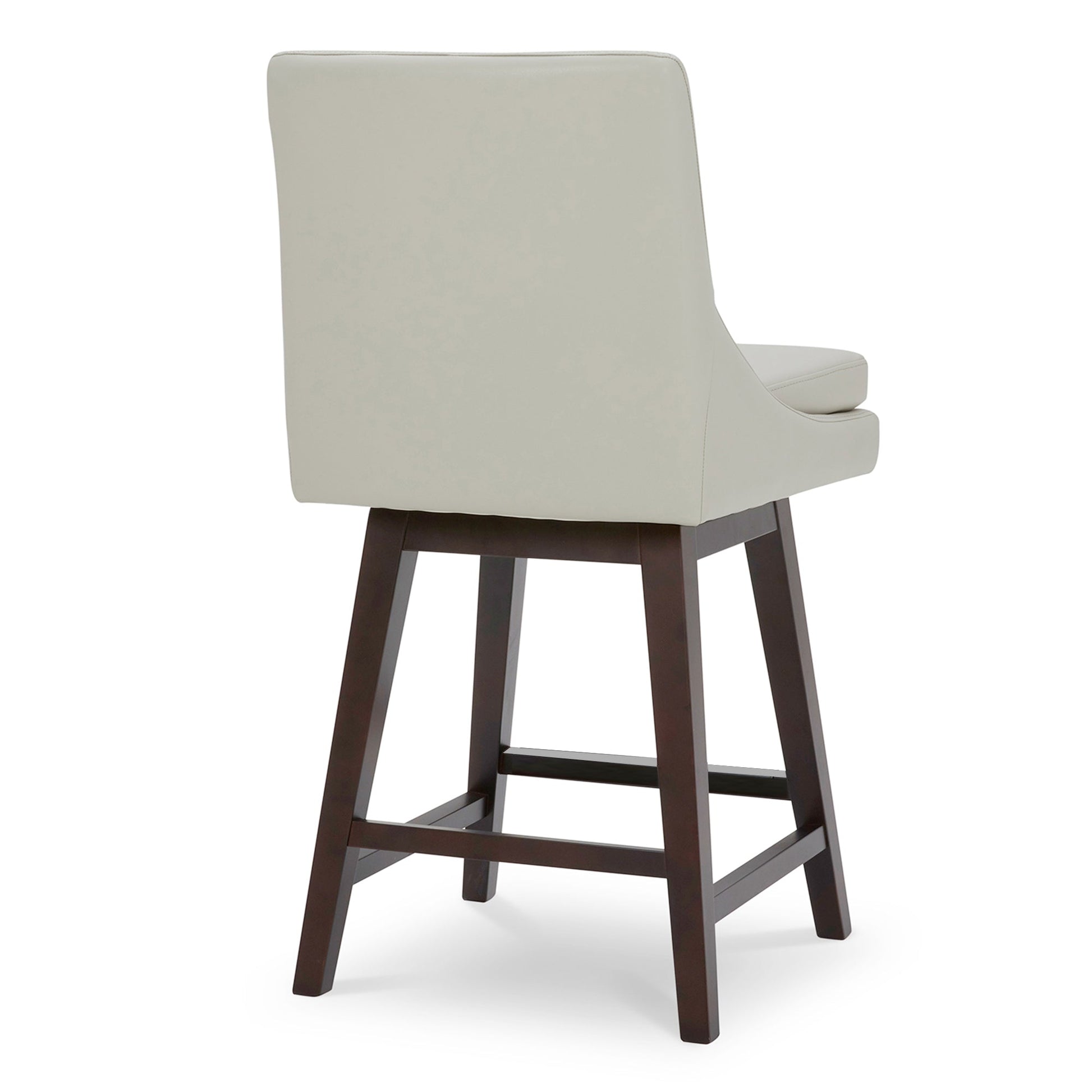 CHITA LIVING-Lissa Swivel Counter Stool 26.8''-Counter Stools-Faux Leather-Light Gray-