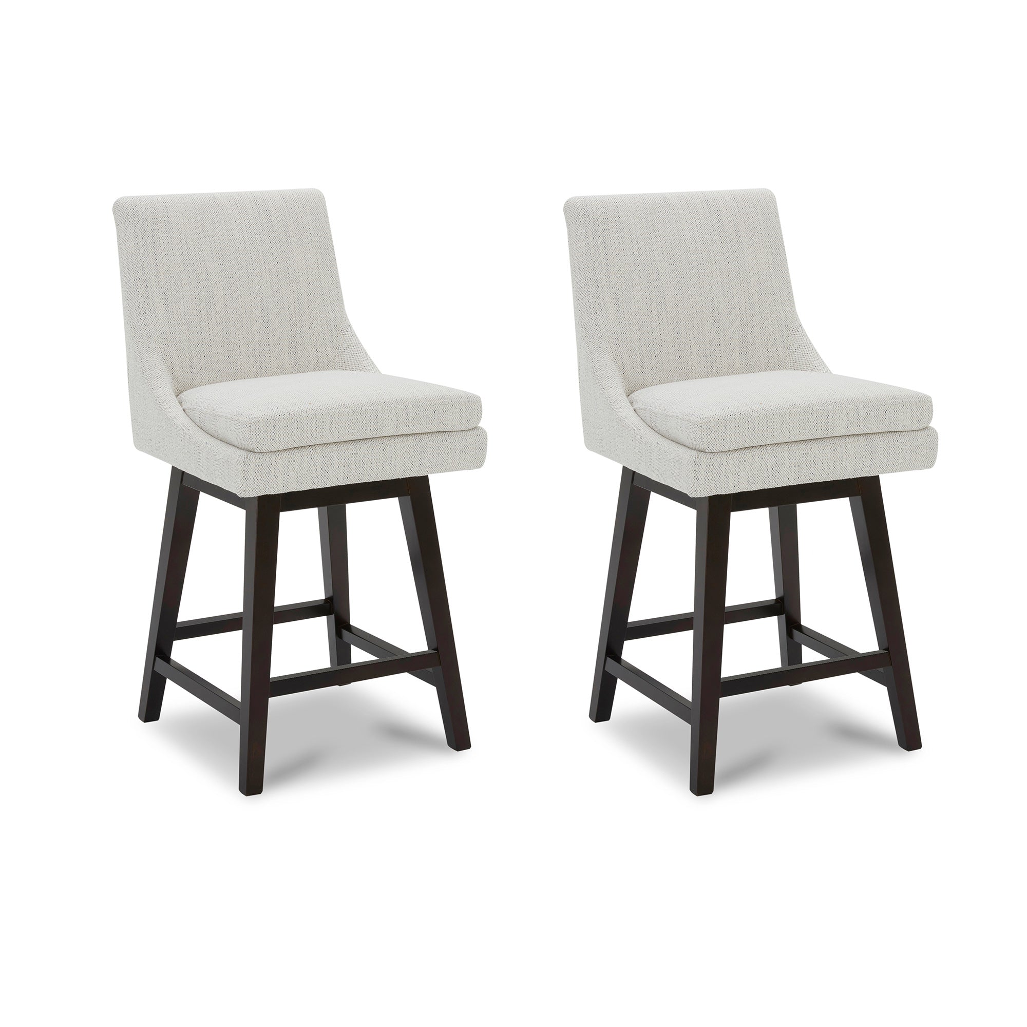 CHITA LIVING-Lissa Swivel Counter Stool 26.8'' ( Set of 2)-Counter Stools-Fabric-Ivory-