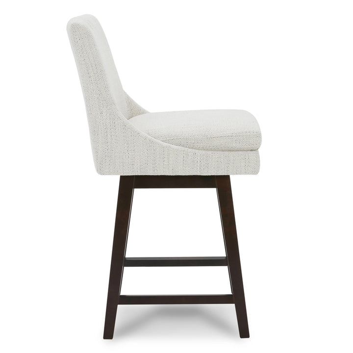 CHITA LIVING-Lissa Swivel Counter Stool 26.8'' ( Set of 2)-Counter Stools-Fabric-Ivory-