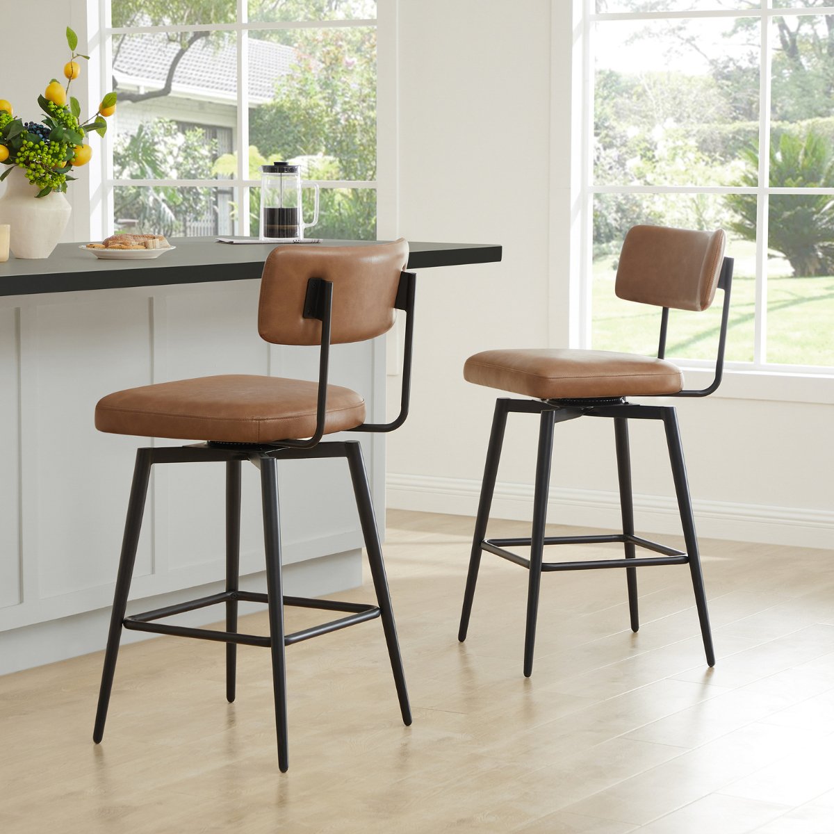 Lovy Swivel Counter Stools (set of 2)