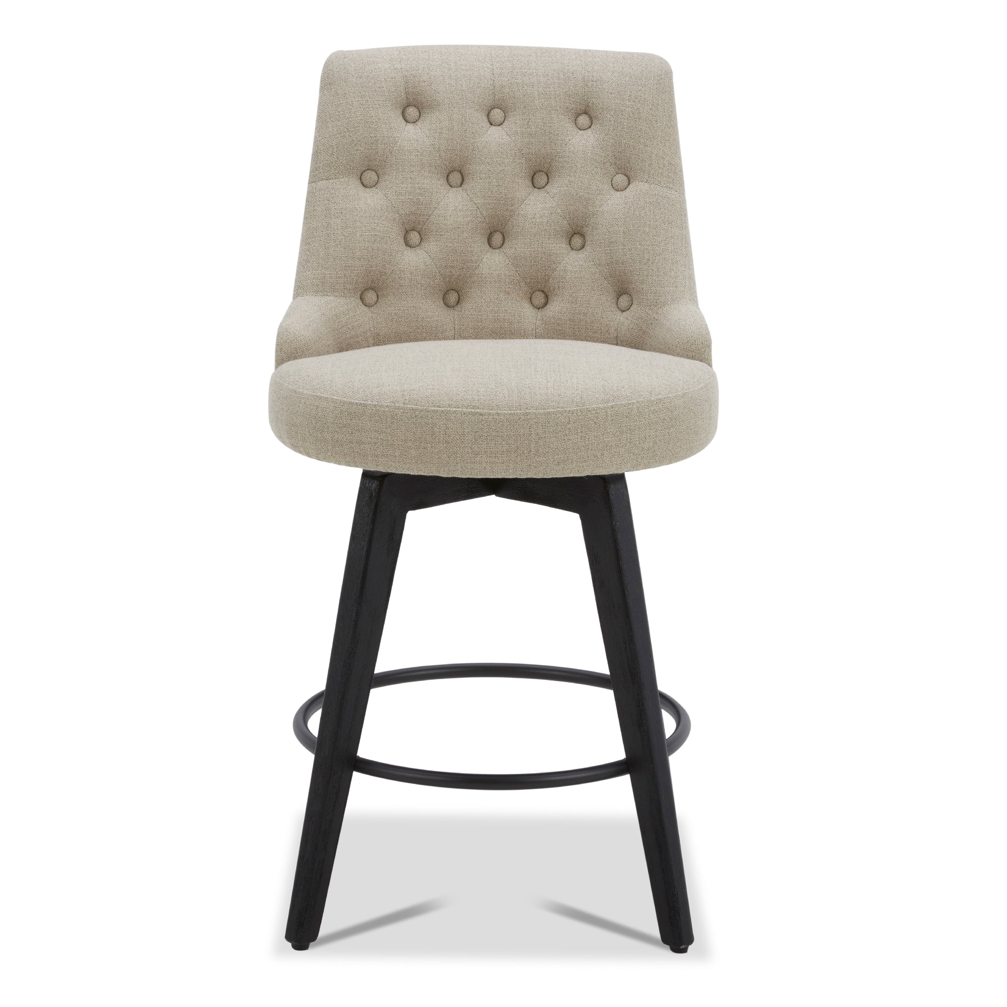 CHITA LIVING-Morgan Prime Tufted Swivel Counter Stool-Counter Stools-Fabric-Tan-Individual