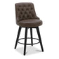 CHITA LIVING-Morgan Prime Tufted Swivel Counter Stool-Counter Stools-Faux Leather-Chocolate-Individual