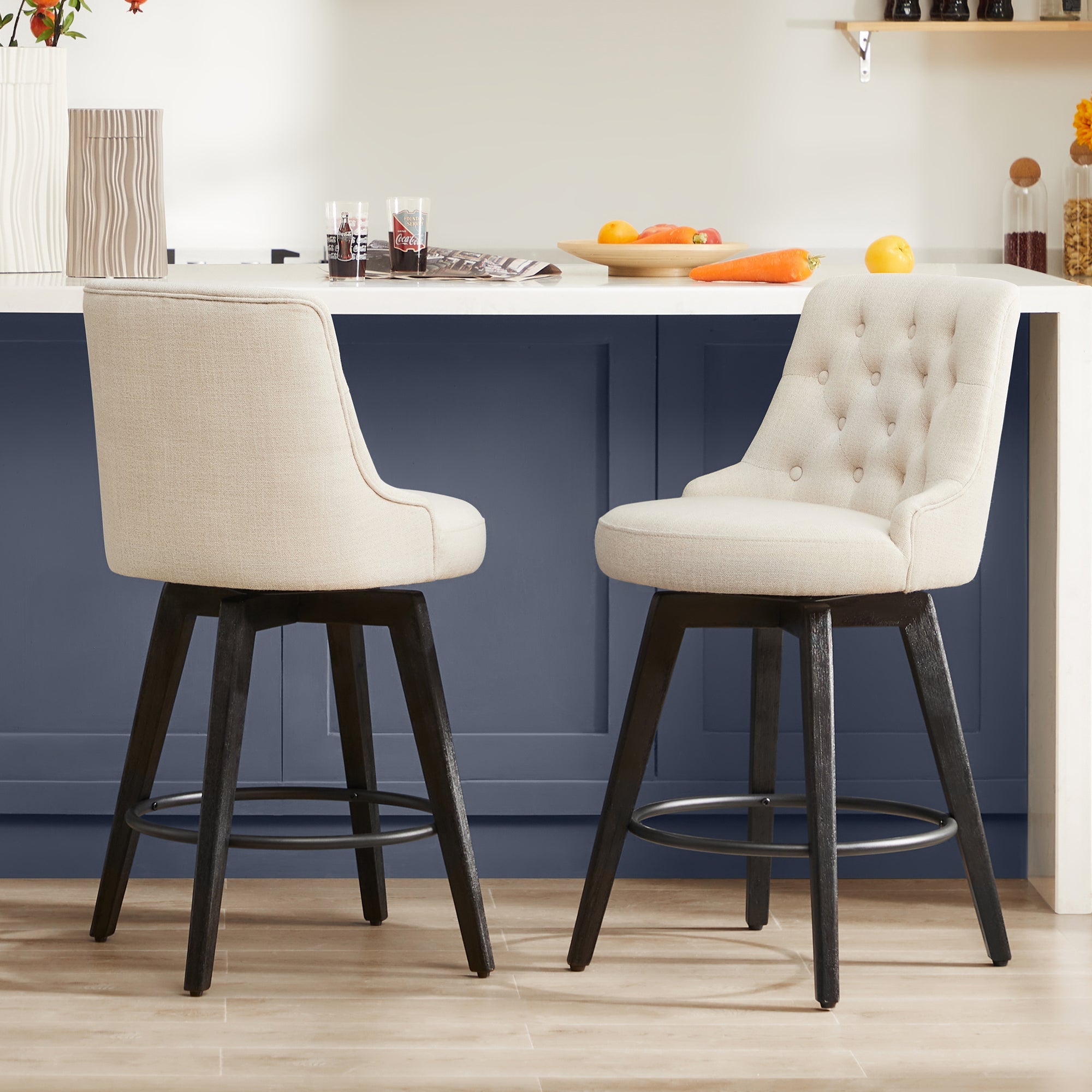 Tufted best sale counter stools