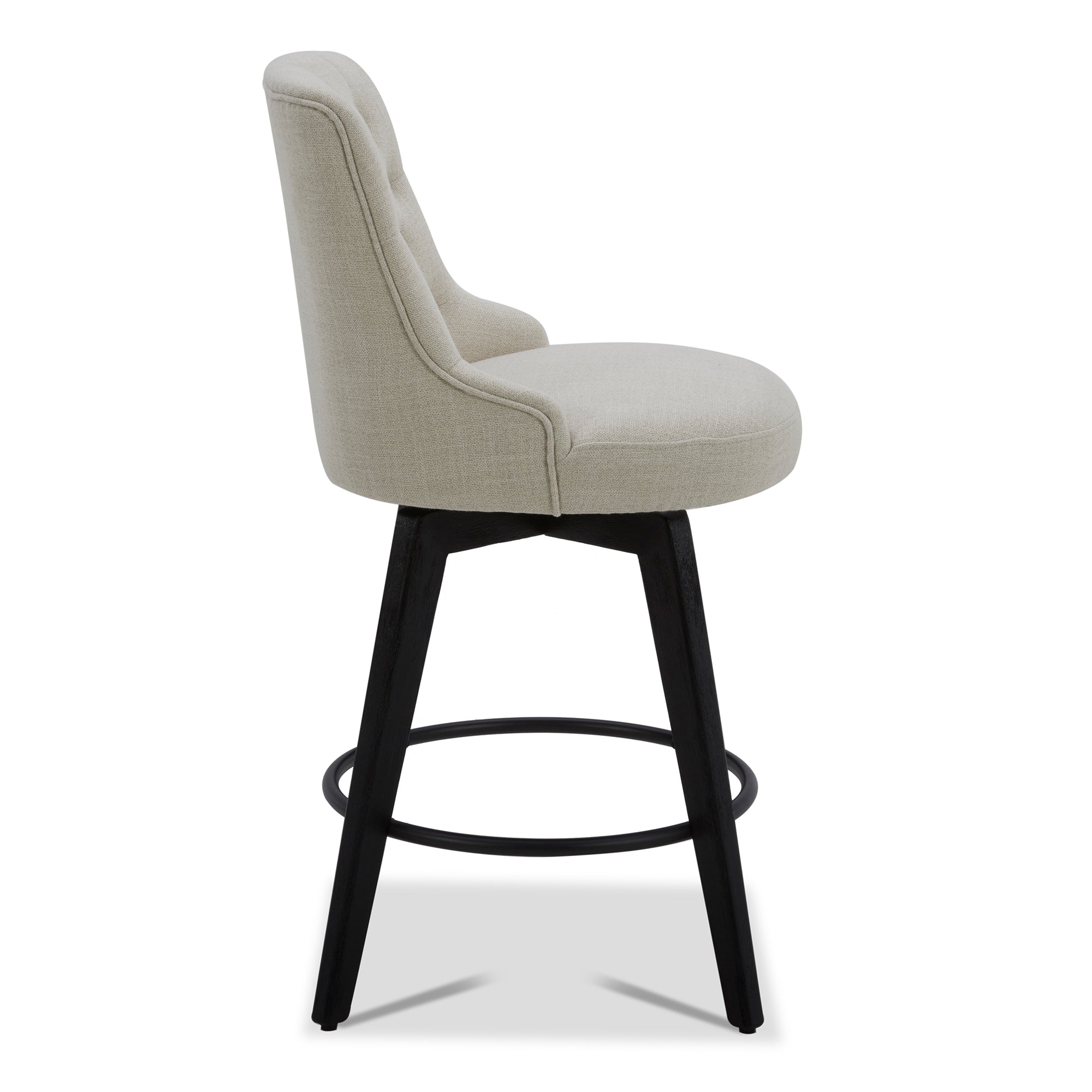 CHITA LIVING-Morgan Prime Tufted Swivel Counter Stool-Counter Stools-Fabric-Linen-Individual