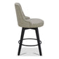CHITA LIVING-Morgan Prime Tufted Swivel Counter Stool-Counter Stools-Faux Leather-Stone Gray-Individual