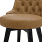 CHITA LIVING-Morgan Prime Tufted Swivel Counter Stool-Counter Stools-Faux Leather-Cognac-Individual