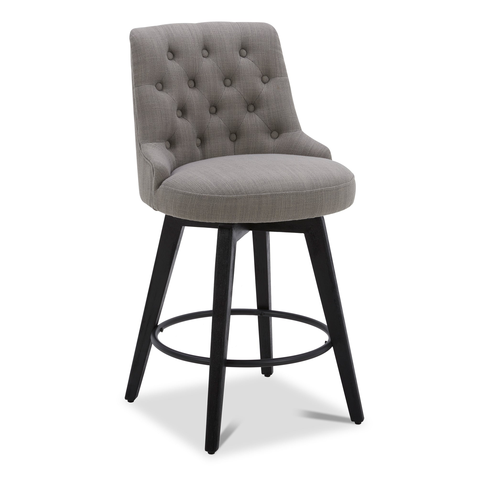 CHITA LIVING-Morgan Prime Tufted Swivel Counter Stool-Counter Stools-Fabric-Flint Gray-Individual