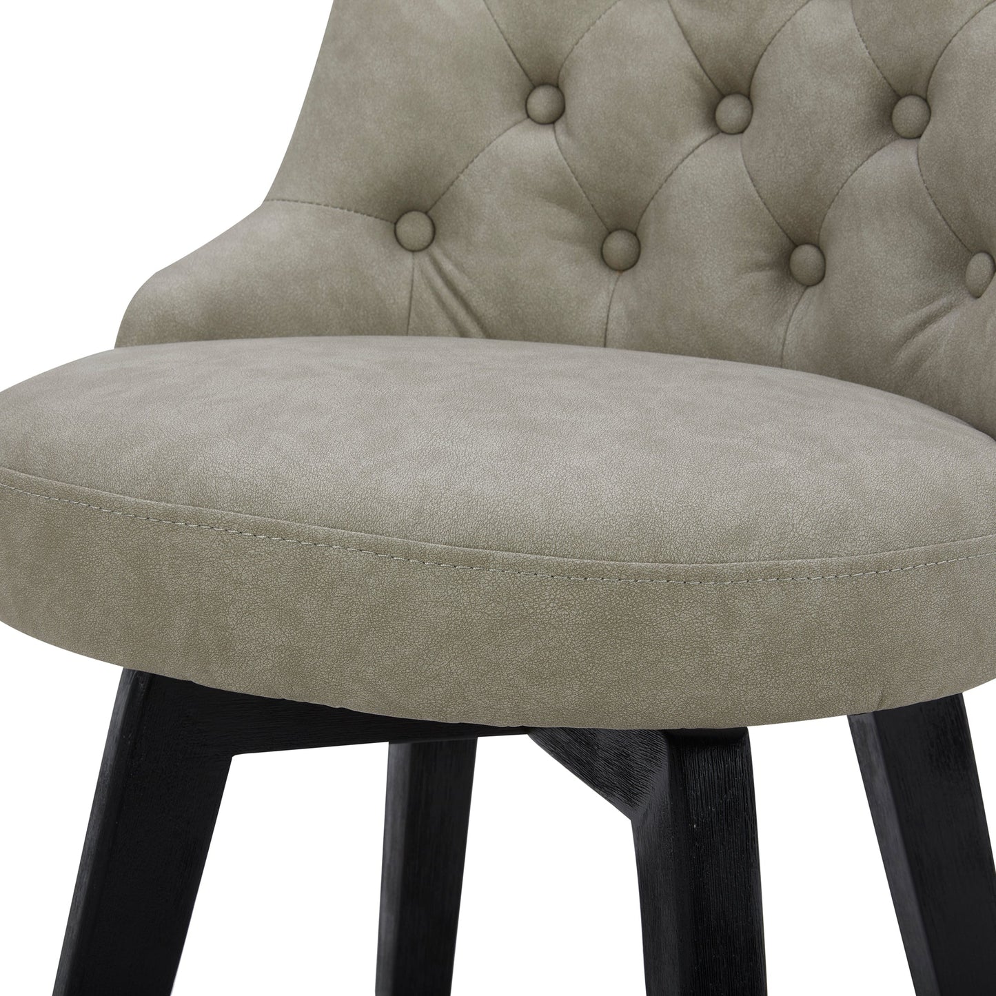 CHITA LIVING-Morgan Prime Tufted Swivel Counter Stool-Counter Stools-Faux Leather-Stone Gray-Individual