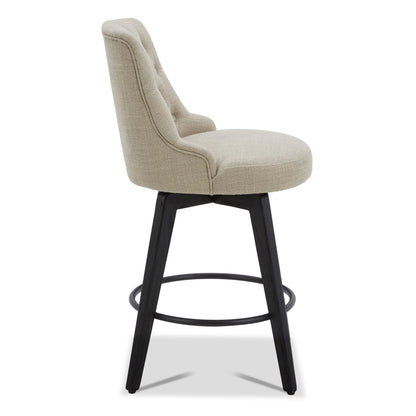 CHITA LIVING-Morgan Prime Tufted Swivel Counter Stool-Counter Stools-Fabric-Tan-Individual