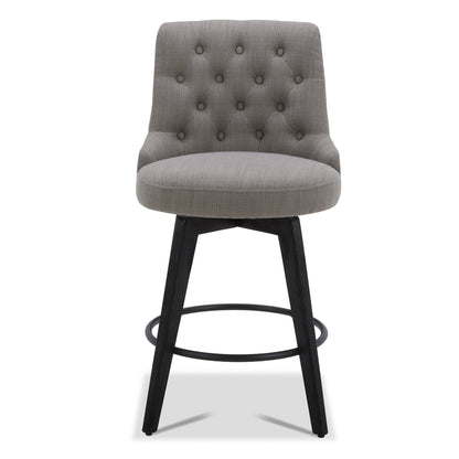 CHITA LIVING-Morgan Prime Tufted Swivel Counter Stool-Counter Stools-Fabric-Flint Gray-Individual