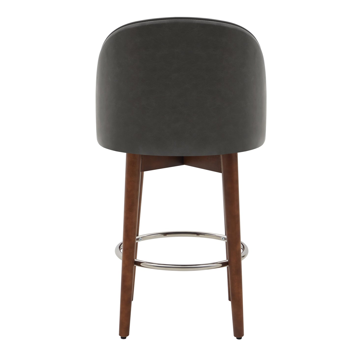 CHITA LIVING-Rosa Swivel Counter Stool (Set of 2)-Counter Stools-Faux Leather-Retro Grey-