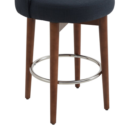 CHITA LIVING-Rosa Swivel Counter Stool (Set of 2)-Counter Stools-Fabric-Insignia Blue-