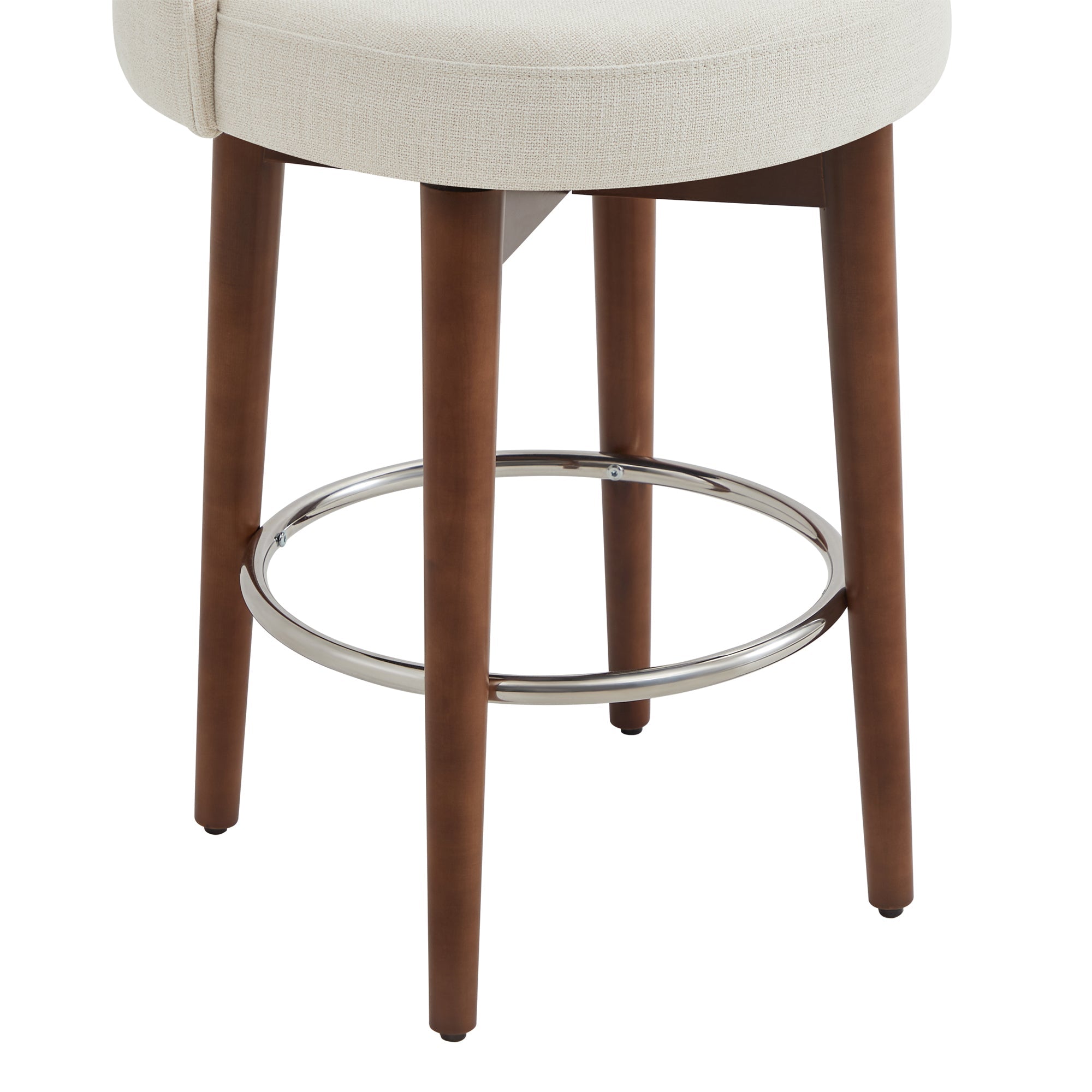 CHITA LIVING-Rosa Swivel Counter Stool (Set of 2)-Counter Stools-Fabric-Linen-