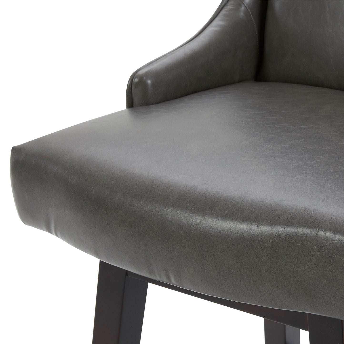 CHITA LIVING-Ryker Transitional Swivel Counter Stool - Fabric & Leather-Counter Stools-Faux Leather-Retro Gray-2 Pack