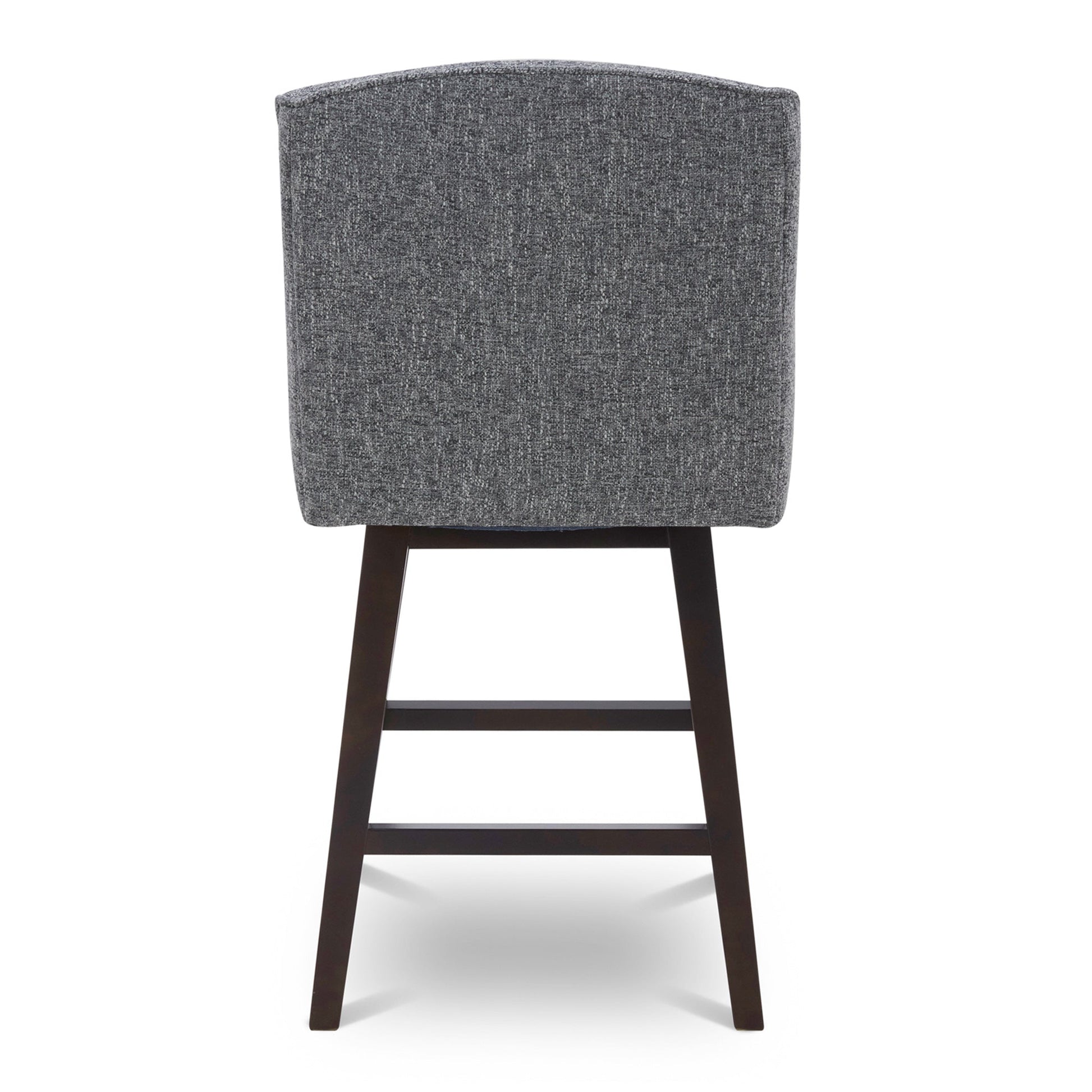 CHITA LIVING-Ryker Transitional Swivel Counter Stool - Fabric & Leather-Counter Stools-Fabric-Dark Grey (Multi-Colored)-1 Pack