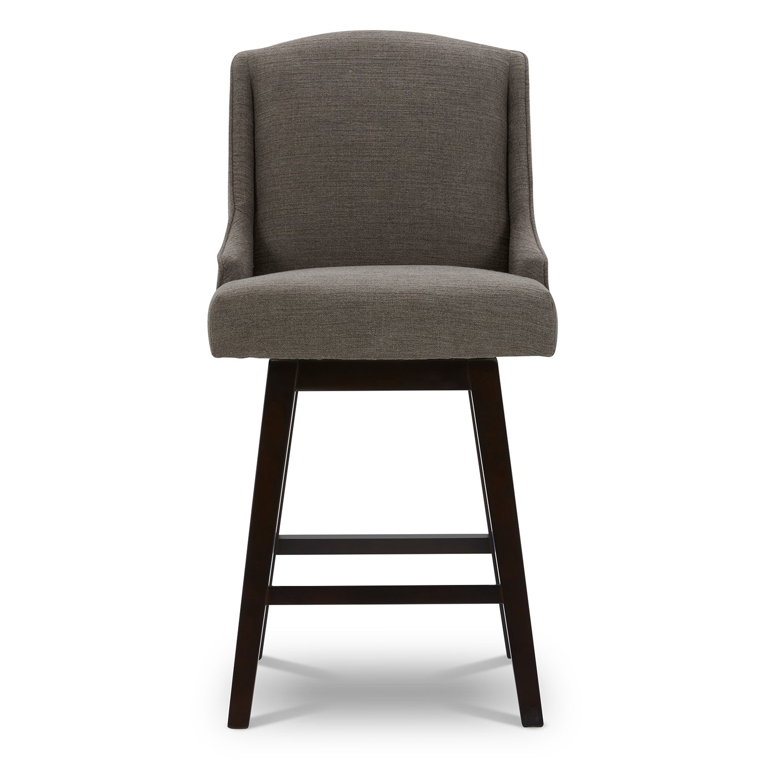CHITA LIVING-Ryker Transitional Swivel Counter Stool - Fabric & Leather-Counter Stools-Performance Fabric-Charcoal-1 Pack
