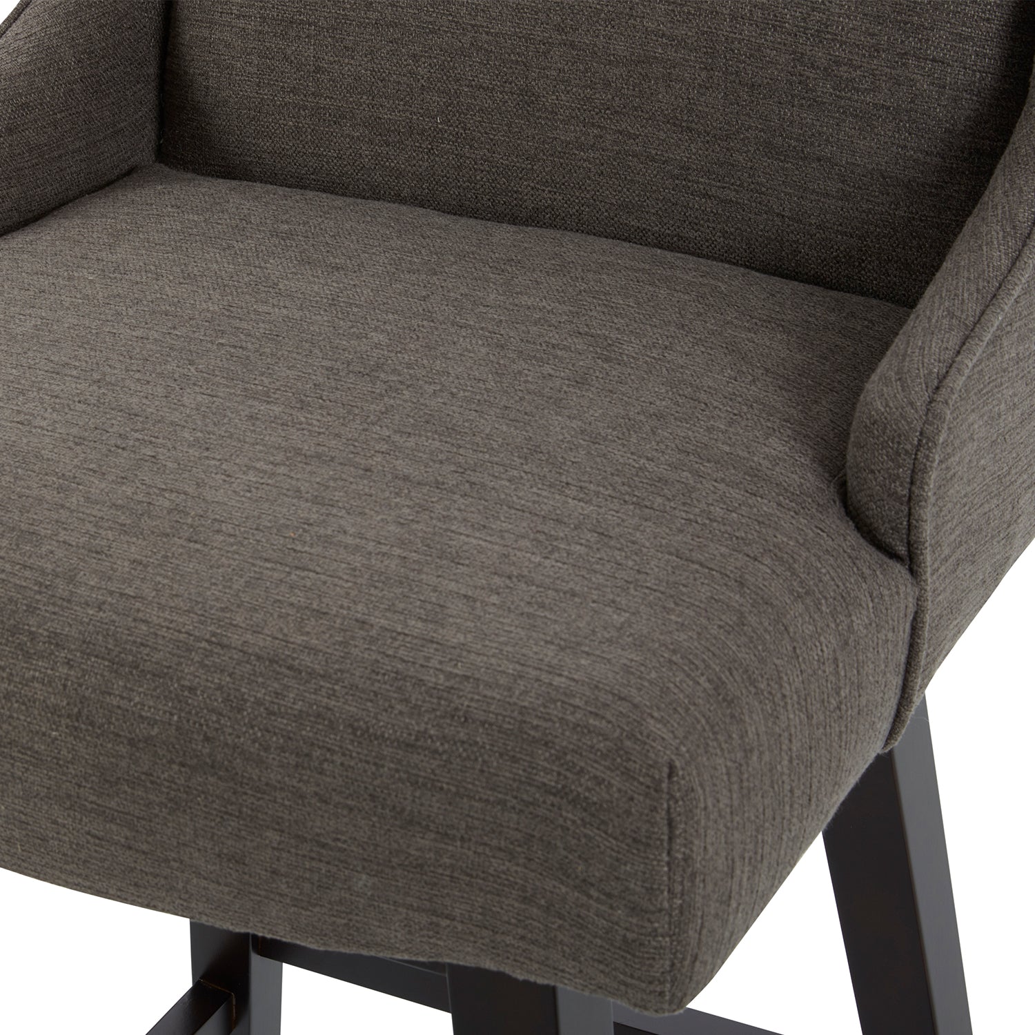 CHITA LIVING-Ryker Transitional Swivel Counter Stool - Fabric & Leather-Counter Stools-Performance Fabric-Charcoal-1 Pack