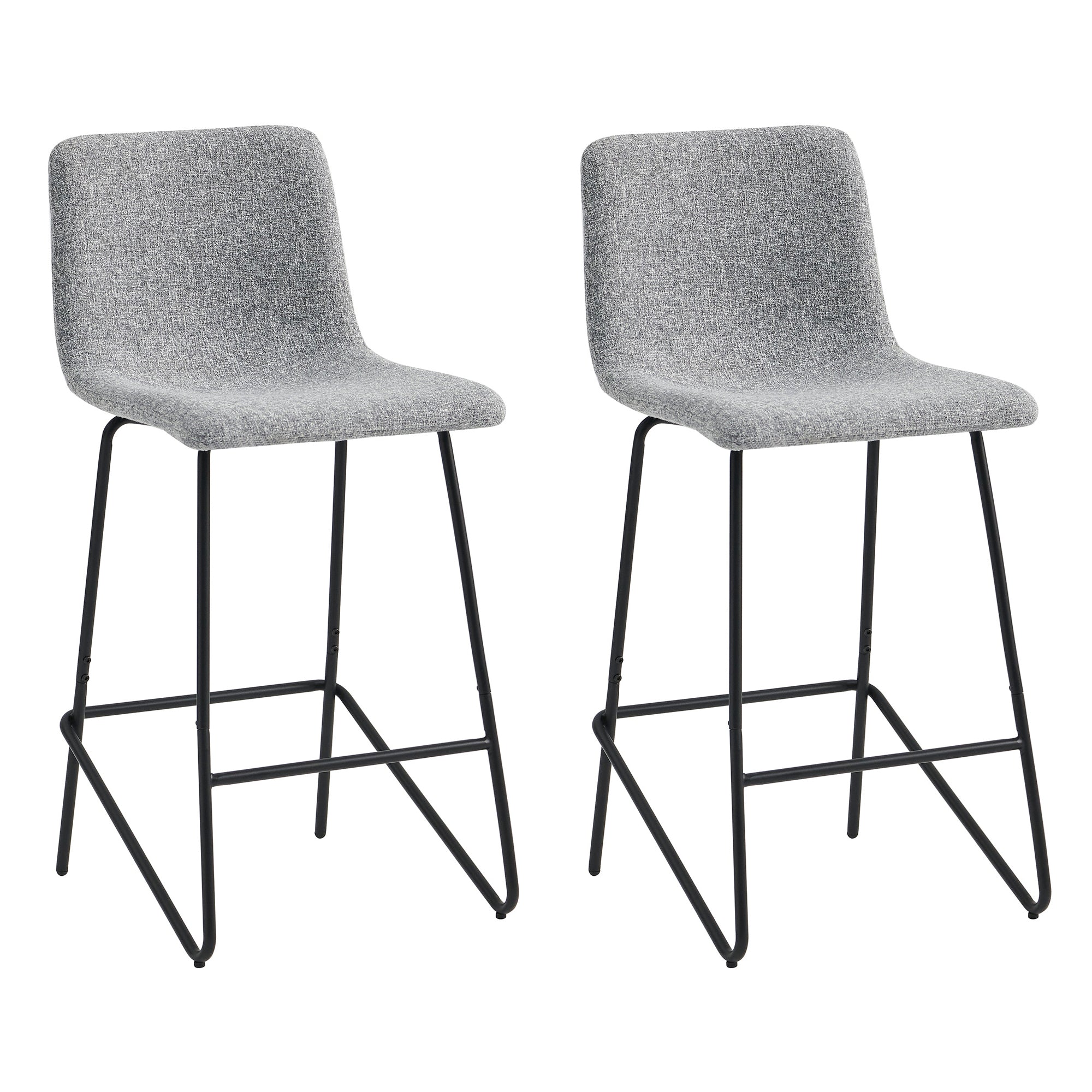 CHITA LIVING-Shiloh Counter Stool ( Set of 2)-Counter Stools-Fabric-Gray (Multi-colored)-