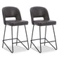 CHITA LIVING-Willow Modern Counter Stool with Airy Back (Set of 2)-Counter Stools-Faux Leather-Gray-