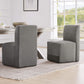 CHITA LIVING-Aida Performance Fabric Dining Chair With Casters Base (Set of 2)-Dining Chairs-Performance Fabric-Gray-