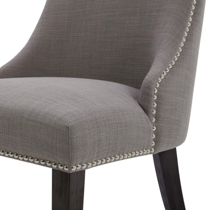 CHITA LIVING-Asher Upholstered Dining Chair with Nailhead Trim (Set of 2)-Dining Chairs-Fabric-Flint Gray (Performance Fabric)-