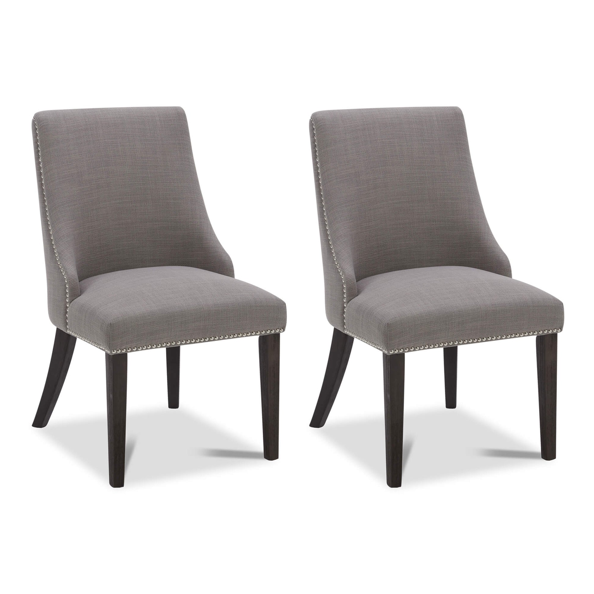 CHITA LIVING-Asher Upholstered Dining Chair with Nailhead Trim (Set of 2)-Dining Chairs-Fabric-Flint Gray (Performance Fabric)-