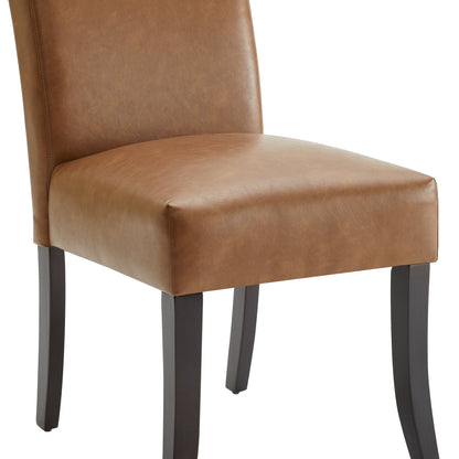 CHITA LIVING-Juniper Dining Chairs (Set of 2)-Dining Chairs-Faux Leather-Saddle Brown-