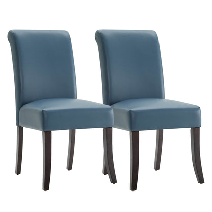 CHITA LIVING-Juniper Dining Chairs (Set of 2)-Dining Chairs-Faux Leather-Blue-