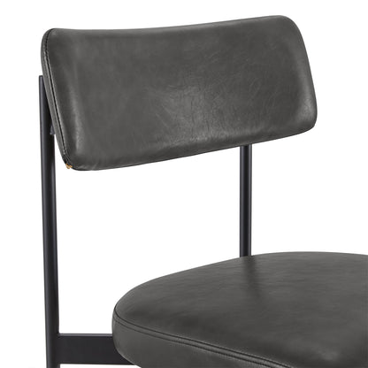 CHITA LIVING-Lovy Dining Chair (Set of 2)-Dining Chairs-Faux Leather-Grey-