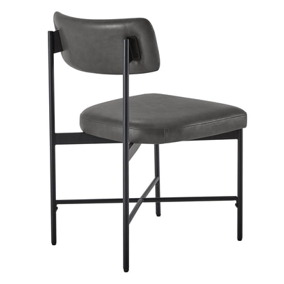 CHITA LIVING-Lovy Dining Chair (Set of 2)-Dining Chairs-Faux Leather-Grey-