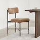 CHITA LIVING-Lovy Dining Chair (Set of 2)-Dining Chairs-Faux Leather-Saddle Brown-