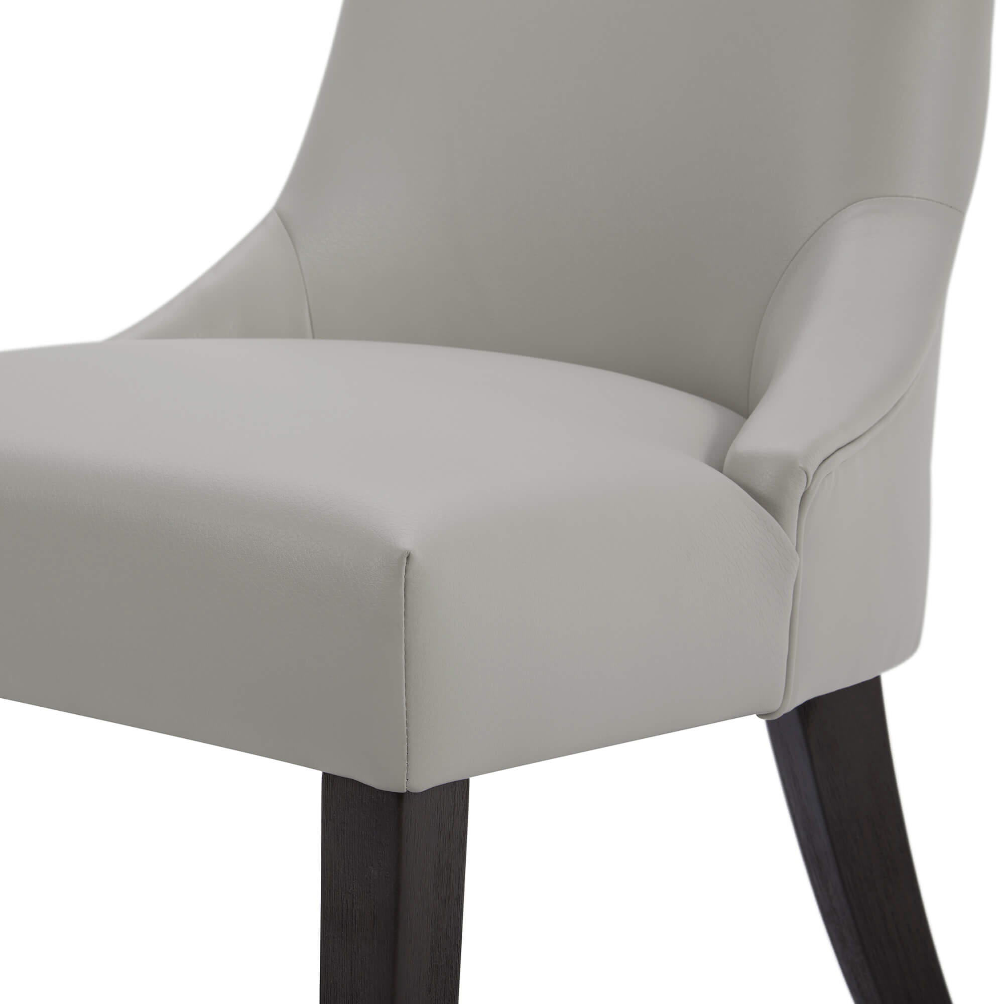 CHITA LIVING-Mia Romantic Dining Chair (Set of 2)-Dining Chairs-Faux Leather-Light Gray-