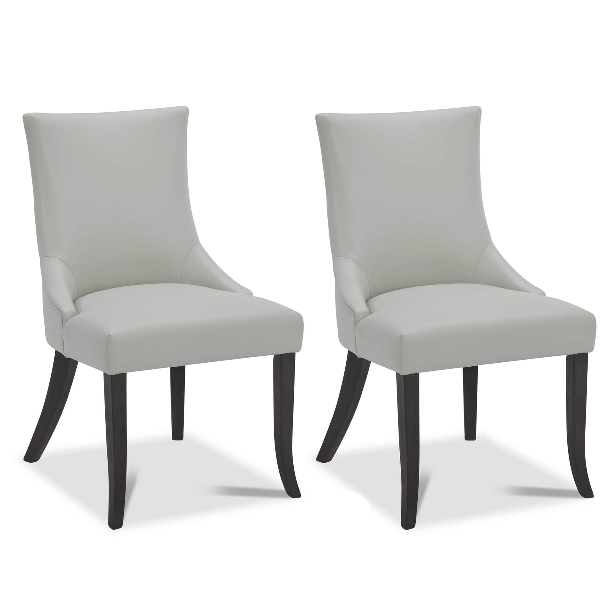 CHITA LIVING-Mia Romantic Dining Chair (Set of 2)-Dining Chairs-Faux Leather-Light Gray-