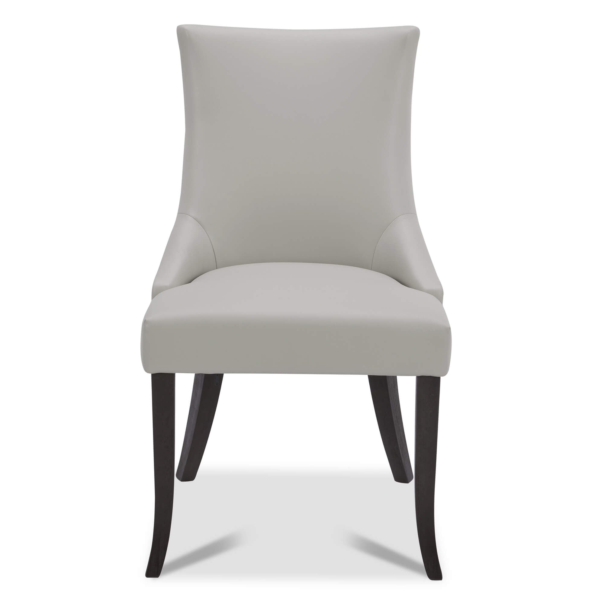 CHITA LIVING-Mia Romantic Dining Chair (Set of 2)-Dining Chairs-Faux Leather-Light Gray-