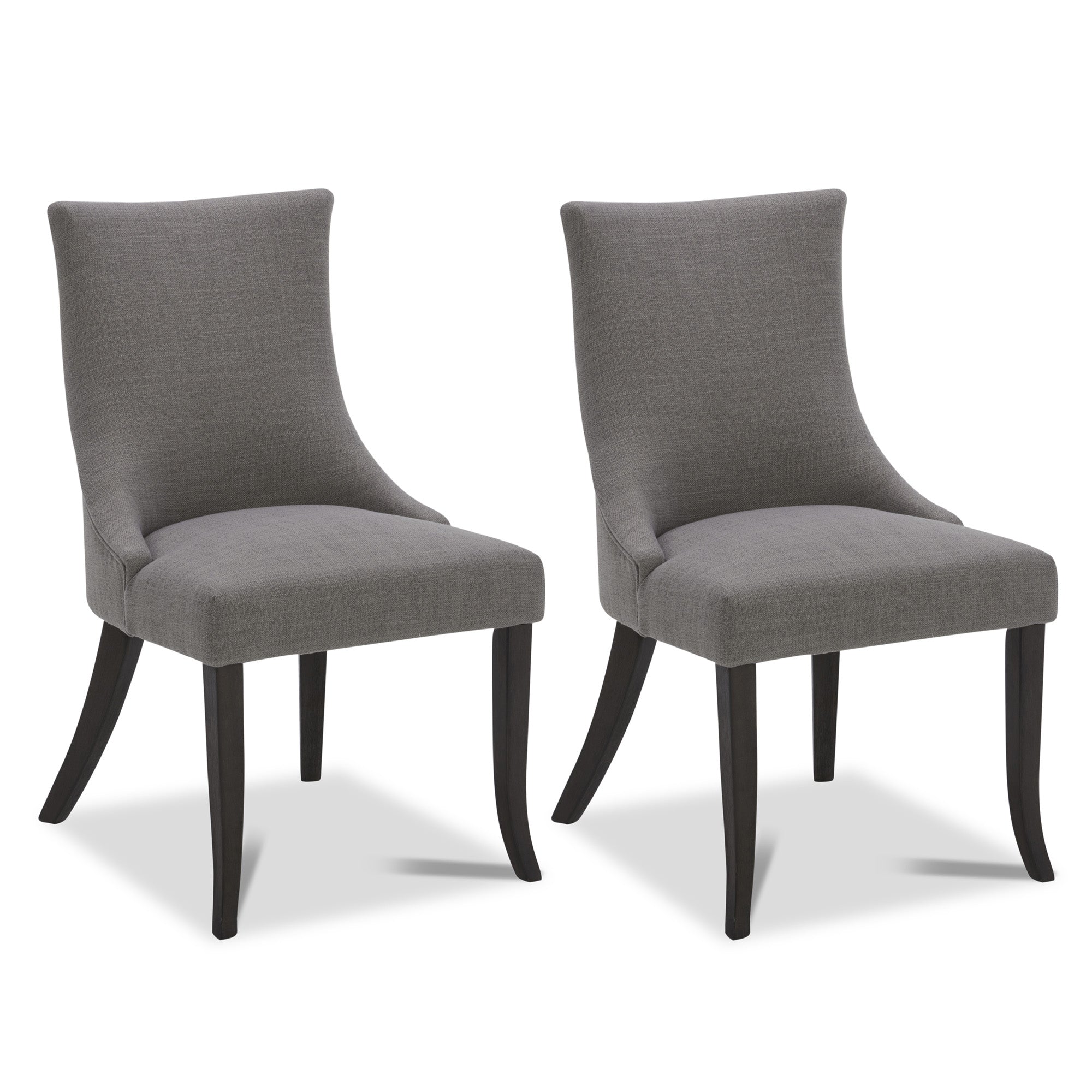 CHITA LIVING-Mia Romantic Dining Chair (Set of 2)-Dining Chairs-Performance Fabric-Flint Gray-