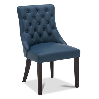 CHITA LIVING-Morgan Prime Tufted Dining Chair (Set of 2)-Dining Chairs-Faux Leather-Blue-