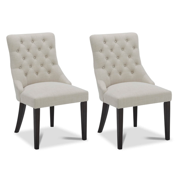 CHITA LIVING-Morgan Prime Tufted Dining Chair (Set of 2)-Dining Chairs-Performance Fabric-Linen-