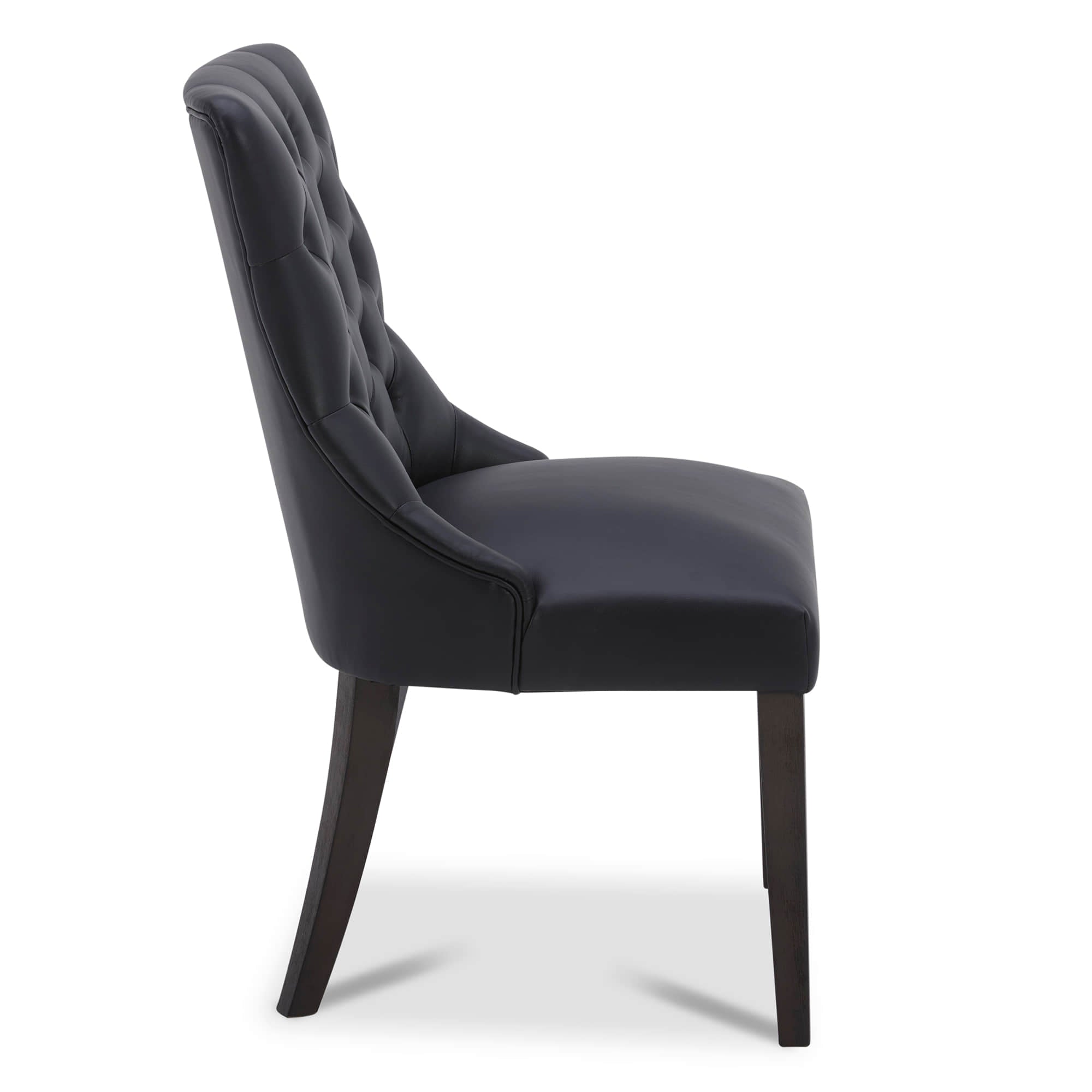 Leather tufted best sale dining chairs