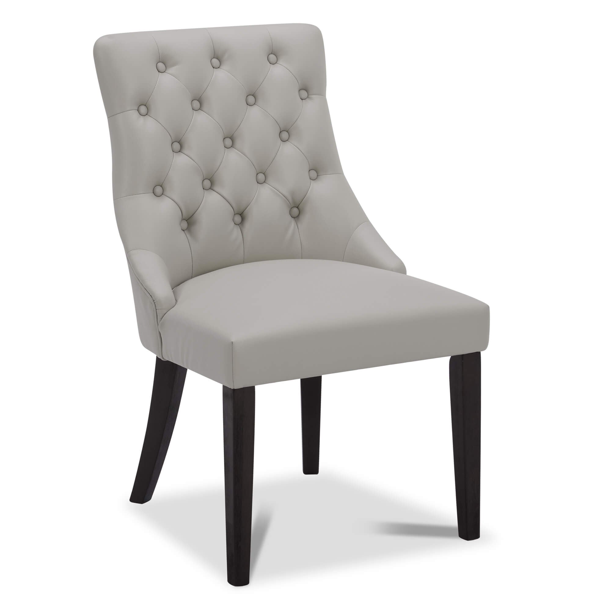 Gray tufted chairs set of online 2