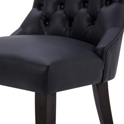 CHITA LIVING-Morgan Prime Tufted Dining Chair (Set of 2)-Dining Chairs-Faux Leather-Black-